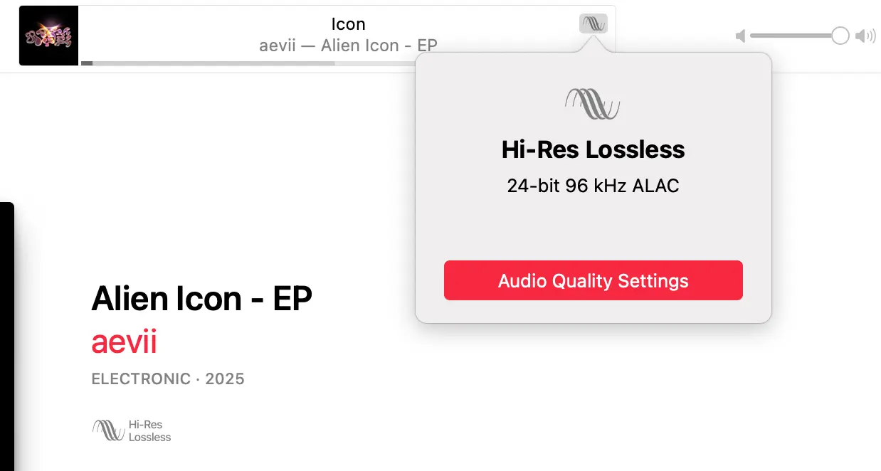 hi-res audio in apple music